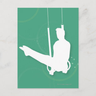 Carte Postale Silhouette d'un homme faisant de la gymnastique