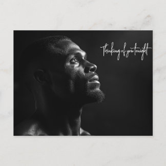 Carte Postale Silhouette d'un homme noir visage de B&W photo