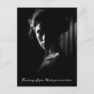 Carte Postale Silhouette d'un visage femme B&W photo