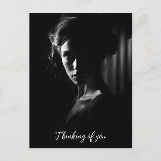 Carte Postale Silhouette d'un visage femme B&W photo (Devant)