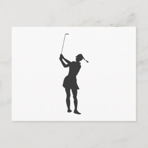 Carte Postale Silhouette d'une femme jouant au golf