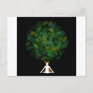 Carte Postale Silhouette d'une personne méditante ou d'une perso
