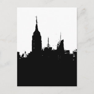 Carte postale Silhouette en ligne Skyline New York