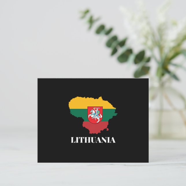 Carte Postale Silhouette et drapeau de la Lituanie (Debout devant)