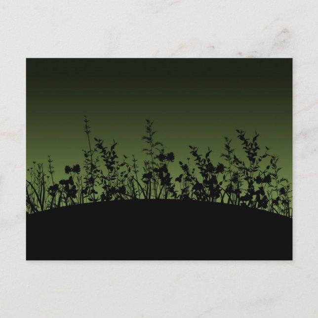 Carte postale Silhouette Fleur (Devant)