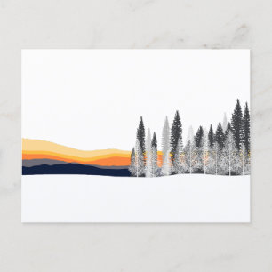 Carte postale Silhouette Forêt Couché de Soleil d'