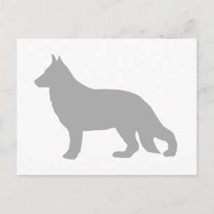 Carte Postale Silhouette Grise de Berger Allemand