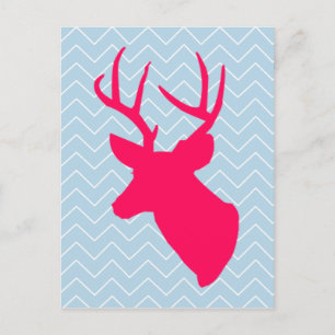 Carte Postale Silhouette Neon Pink Deer