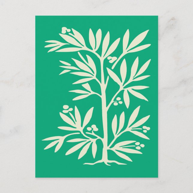 Carte Postale Silhouette Plante Abstrait minimaliste (Devant)