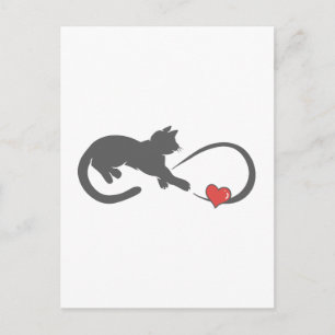 Carte Postale Silhouette pour chat infini - Choisir la couleur a