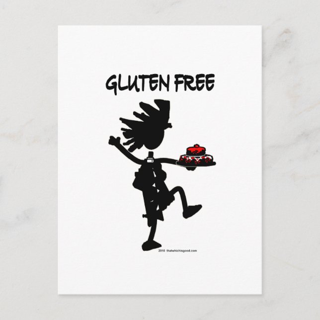 Carte Postale Silhouette sans gluten sans Whimsy Design (Devant)