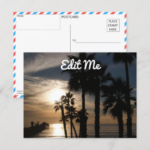 Carte postale Silhouette Sunset personnalisable