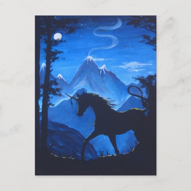Carte Postale Silhouette Unicorne (Devant)