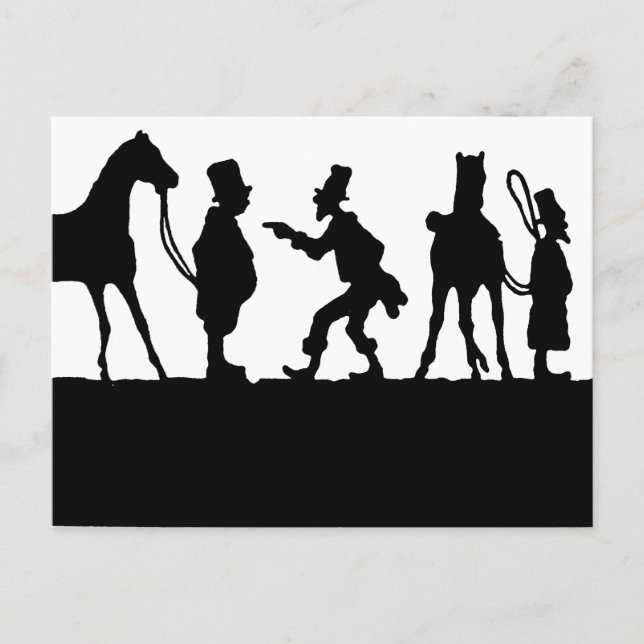 Carte Postale Silhouette : Vendeur de chevaux (Devant)