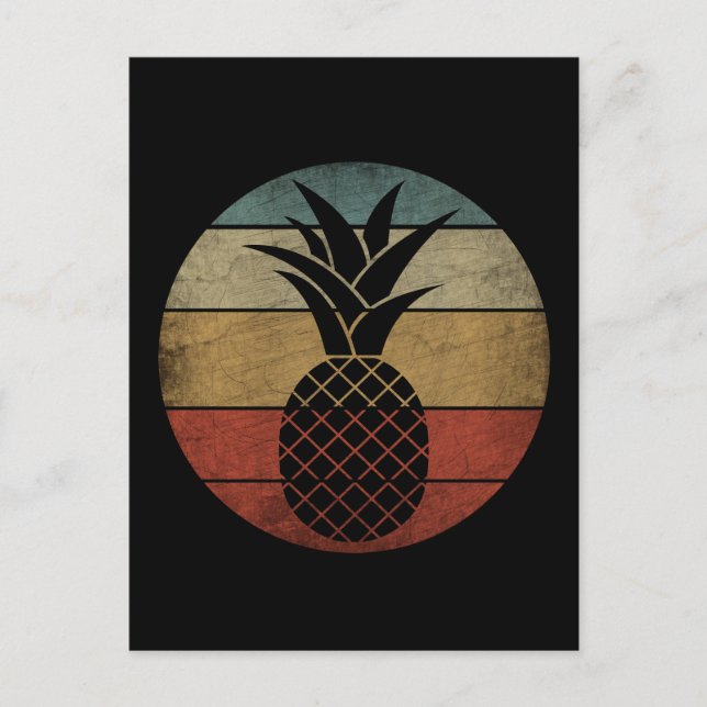 Carte Postale Silhouette Vintage Ananas  (Devant)