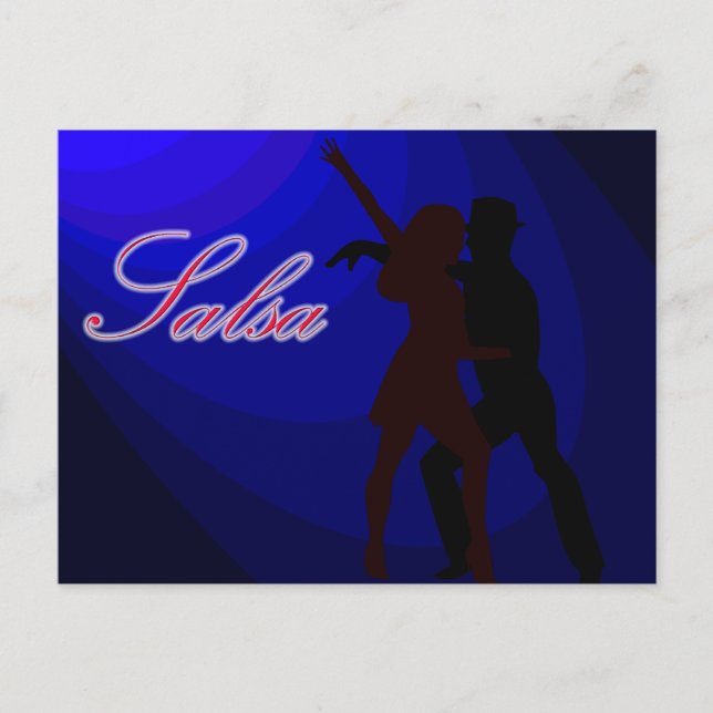 Carte Postale Silhouettes de danseuses de Salsa avec arrière - p (Devant)