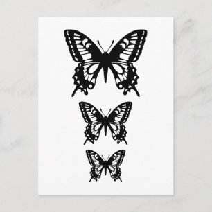 Carte Postale silhouettes de papillon noir