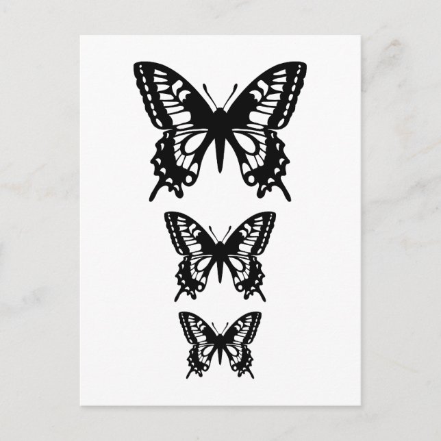 Carte Postale silhouettes de papillon noir (Devant)