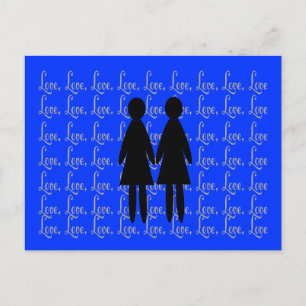 Carte Postale Silhouettes lesbiennes "LOVE"