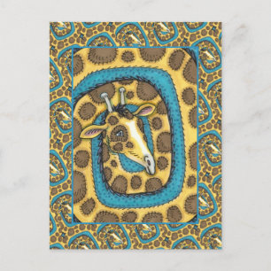 CARTE POSTALE SILLEMENT GIRAFFE LONG COU ET SPOTS, FUNNY FOLK AR