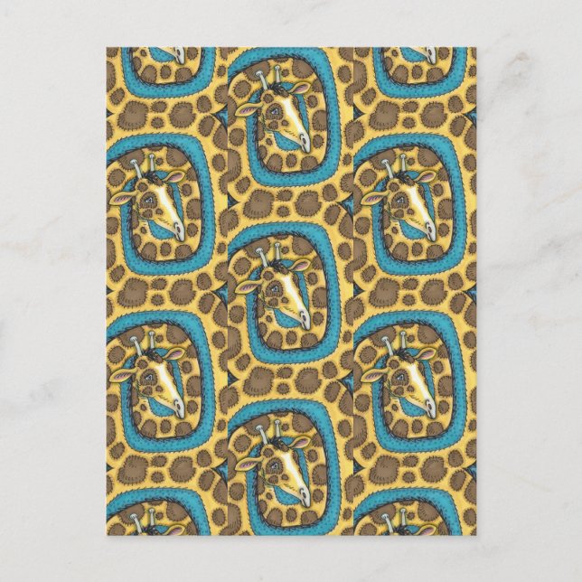 CARTE POSTALE SILLEMENT GIRAFFE LONG COU ET SPOTS, FUNNY FOLK AR (Devant)