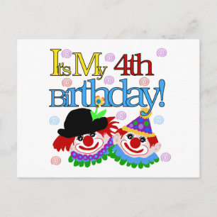 Carte Postale Silly Clowns 4th Birthday Tshirts et cadeaux