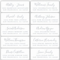 Carte postale Silver Calligraphy Étiquettes de adr