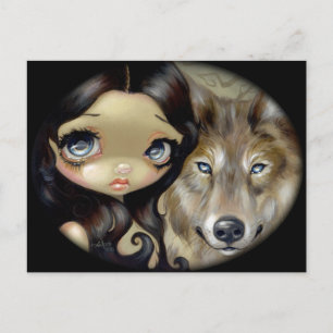 Carte Postale "Silver Eyed Wolf" Postcard