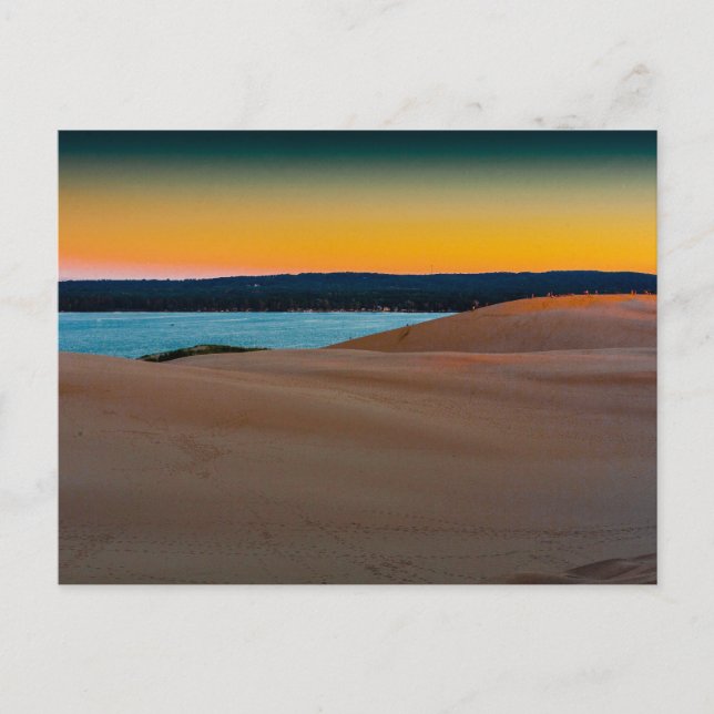 Carte Postale Silver Lake State Park, Michigan au coucher du sol (Devant)