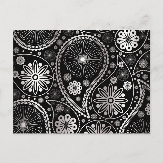 Carte Postale Silver paisley (Devant)