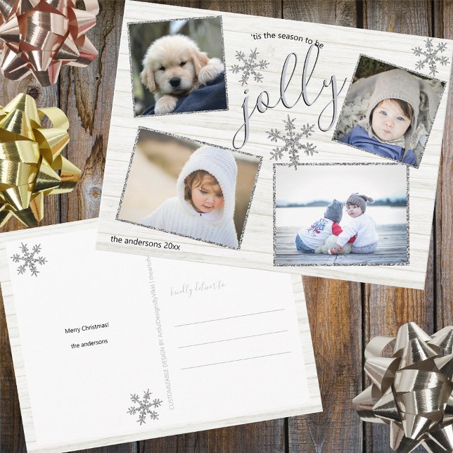 Carte Postale Silver Snowflake 4 Photo Jolly Noël (Créateur téléchargé)