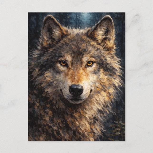 Carte Postale Silver Timber | Wolf Wildlife Art | Postcard (Devant)