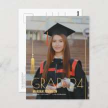 Simple 2 Photo Gold Tassel Faire-part de graduatio
