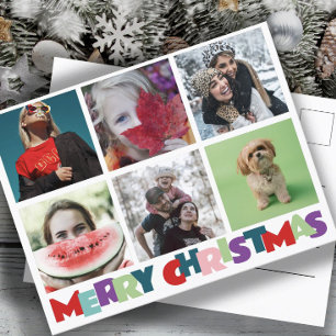 Carte Postale Simple 6 Insta Photo Collage Joyeux Noël