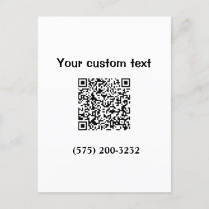 Carte Postale Simple ajout minimal de code-barres numéro de télé