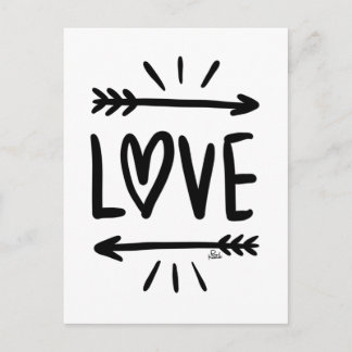 Carte Postale Simple "AMOUR" en noir sur blanc