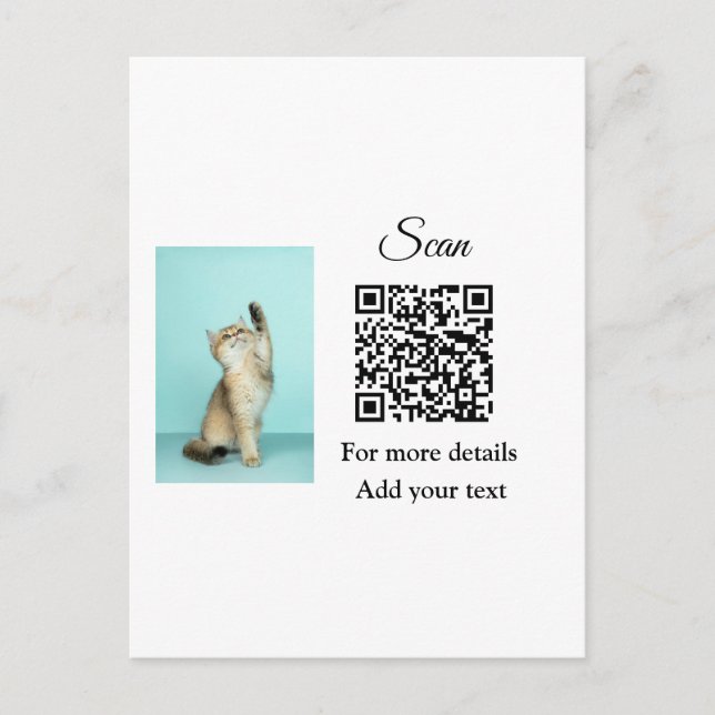 Carte Postale Simple animal name details QR code add text photo (Devant)