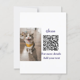 Carte Postale Simple animal name details QR code add text photo