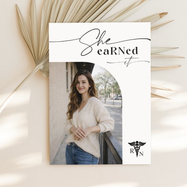 Carte Postale Simple Annonce de Diplôme avec Arche Photo (Créateur téléchargé)