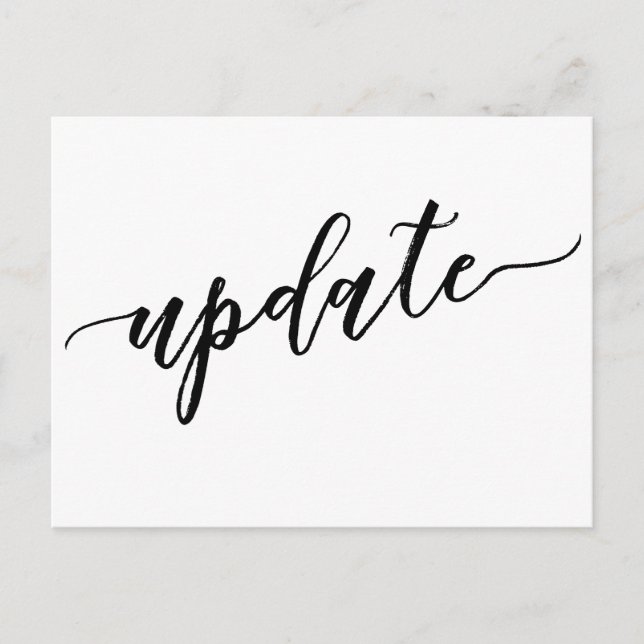 Carte Postale Simple Avis de report de mariage noir et blanc (Devant)