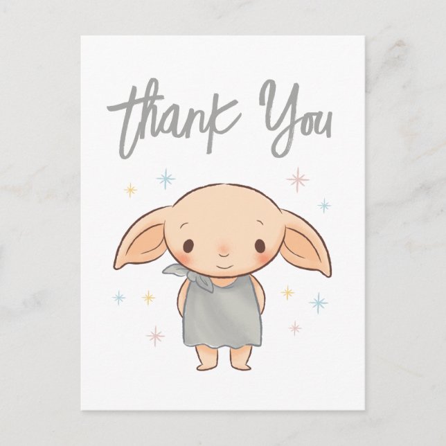 Carte Postale Simple Baby Shower Harry Potter - Merci pour Dobby (Devant)