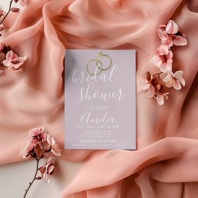 Carte Postale Simple Bague Rose Or Rose Cérémonie de Mariage (Créateur téléchargé)