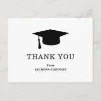 Simple Black White Mortar Board Modernité Graduati
