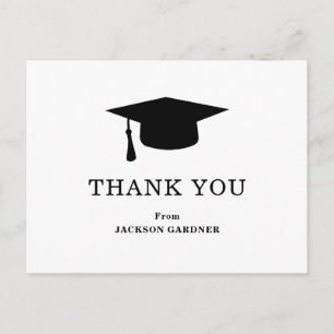 Carte Postale Simple Black White Mortar Board Modernité Graduati