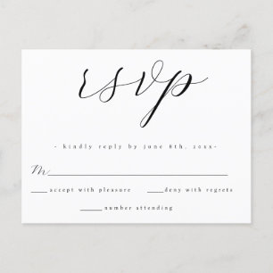 Carte postale simple carte de réponse RSVP de mari