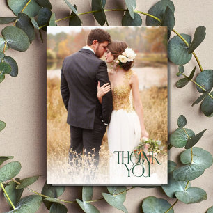 Carte Postale Simple chasseur de photos Merci Mariage vert