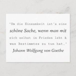 Carte Postale Simple citation de Goethe Solitude