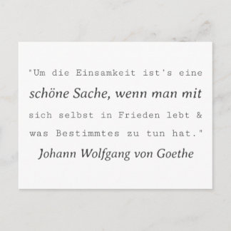 Carte Postale Simple citation de Goethe Solitude