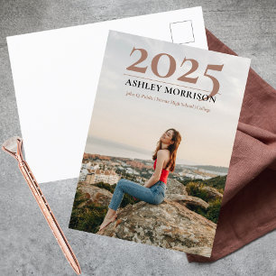 Carte Postale Simple Classy 2024 Photo Terracotta Graduation