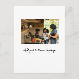 Carte Postale simple collage de photos nom famille maman minimal